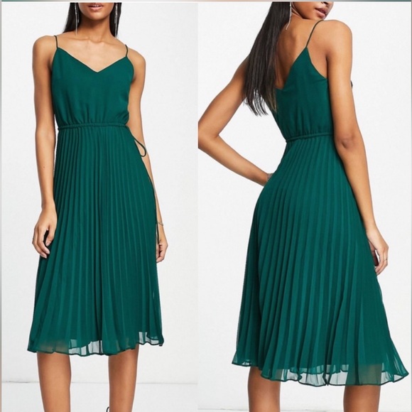 ASOS Dresses & Skirts - ASOS Midi Dress | Stunning Emerald Green | Sleeveless W/ Belt - NWOT